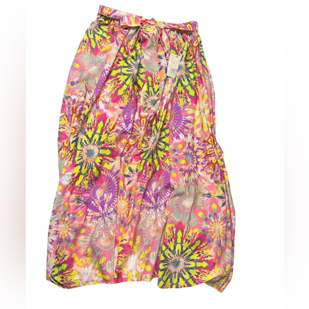Her Destiny Women Skirt 1XL Pink Tie Dye Maxi Flowy Resort Vacation NEW